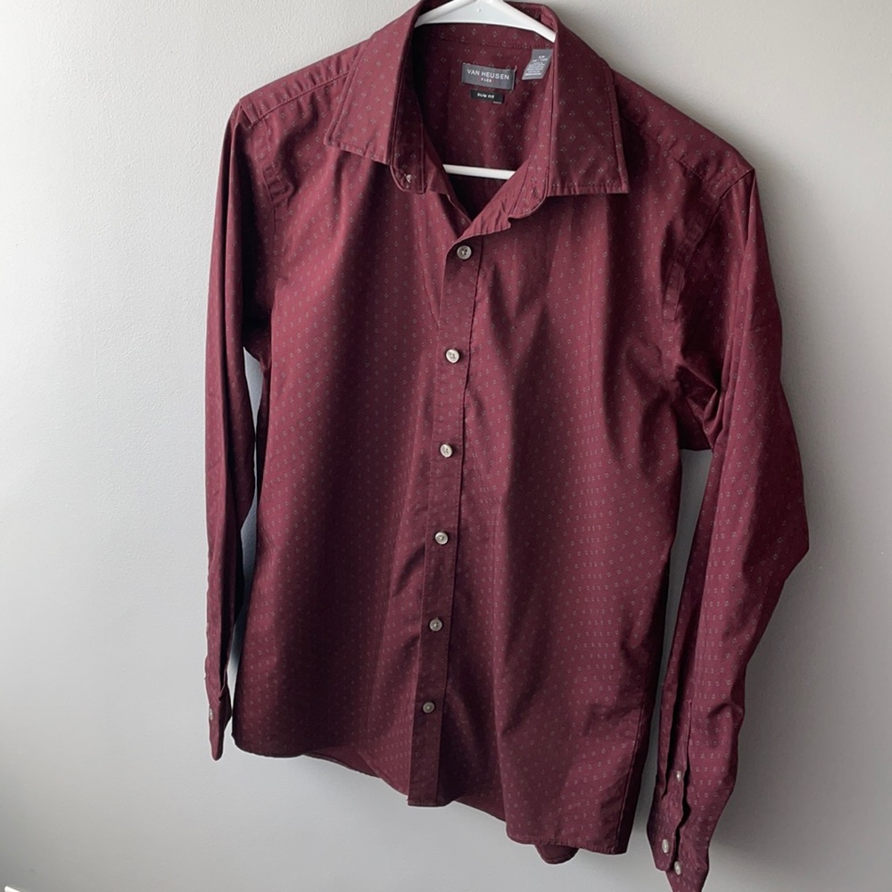 Men’s burgundy button down